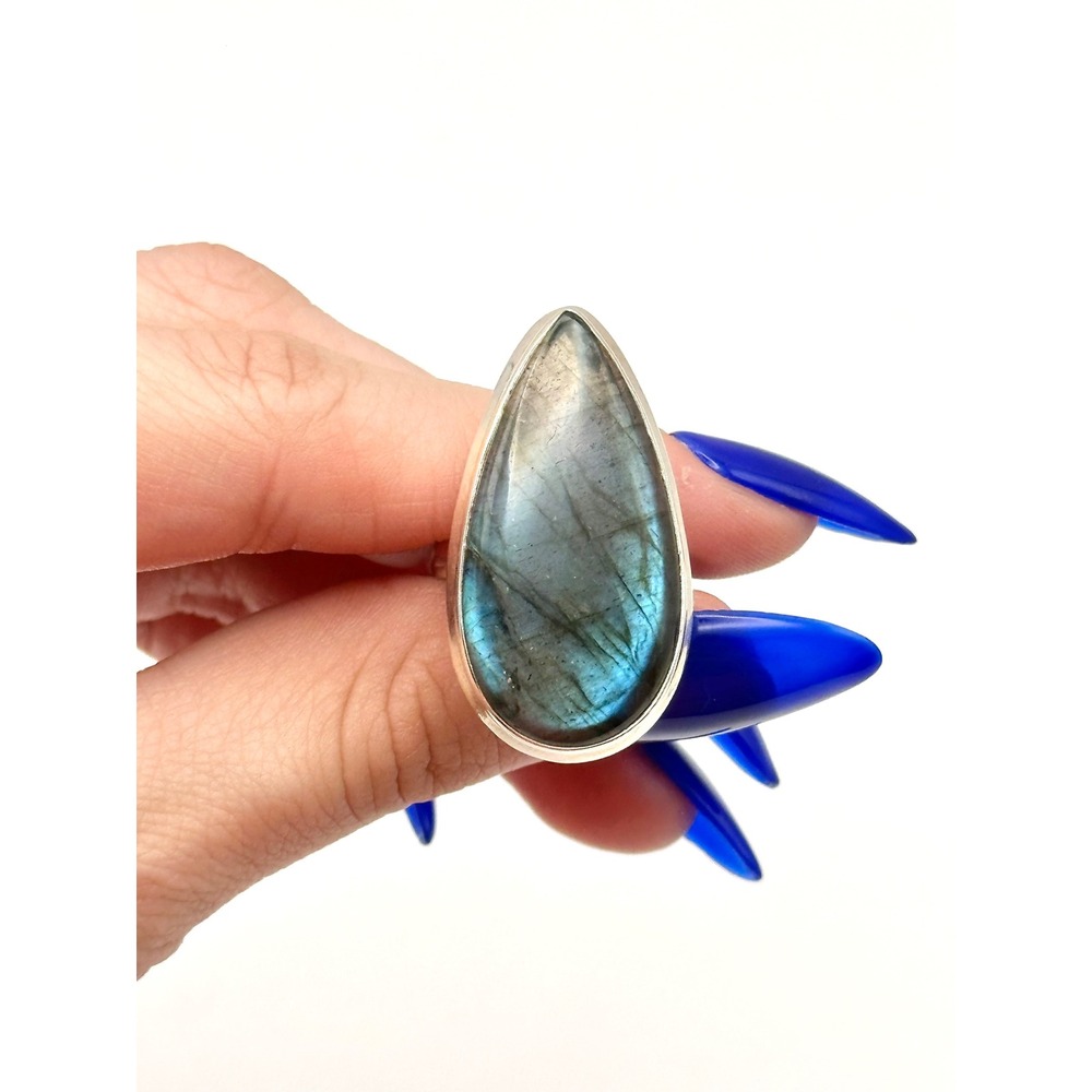 Labradorite Sterling Silver Statement Ring Size 8 - image 4
